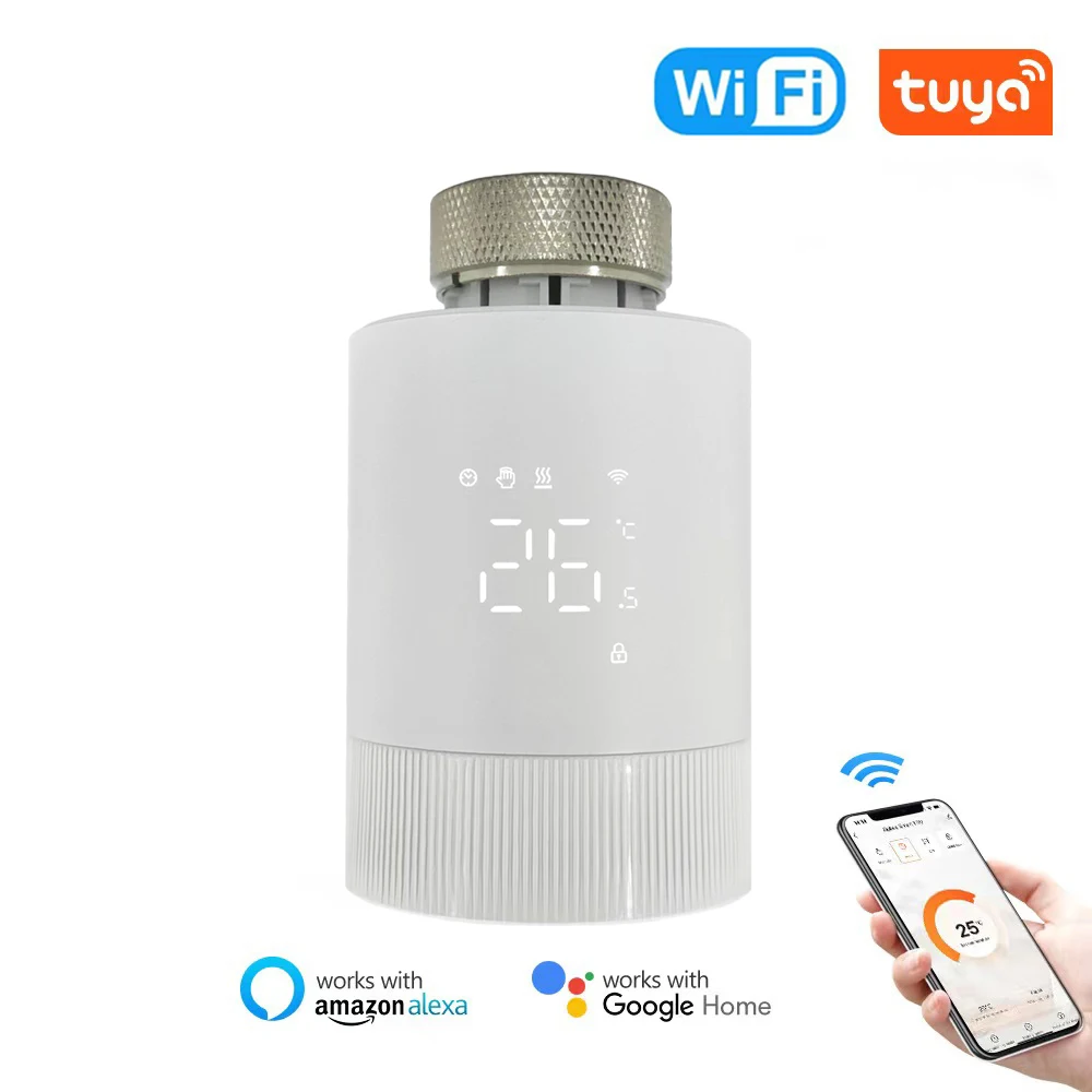 Умный термостат Tuya WiFi TRV термостатический привод клапана радиатора регулятор
