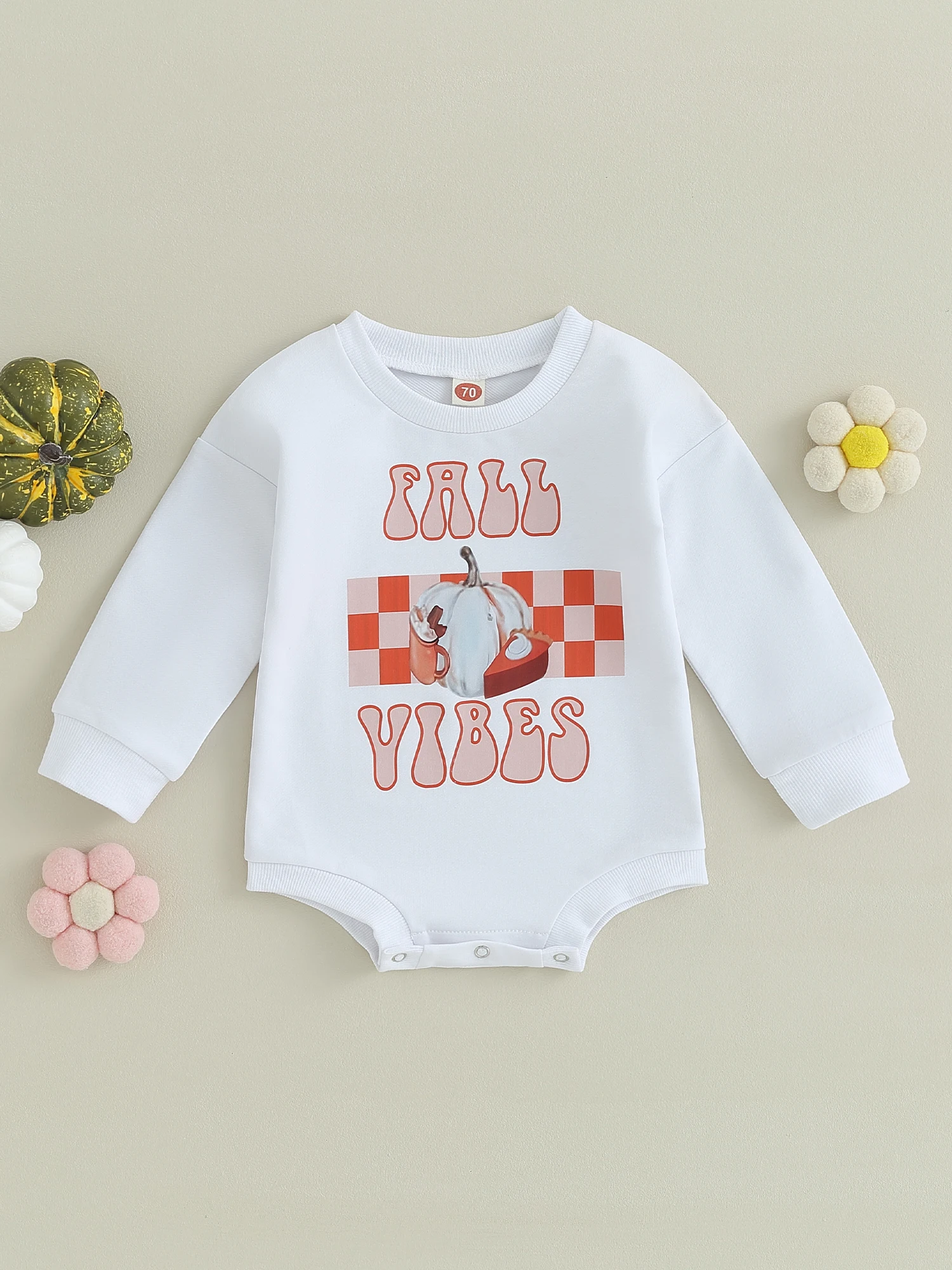 

Cute Infant Thanksgiving Turkey Print Long Sleeve Romper Toddler Baby Sweatshirt Jumpsuit for Fall Season