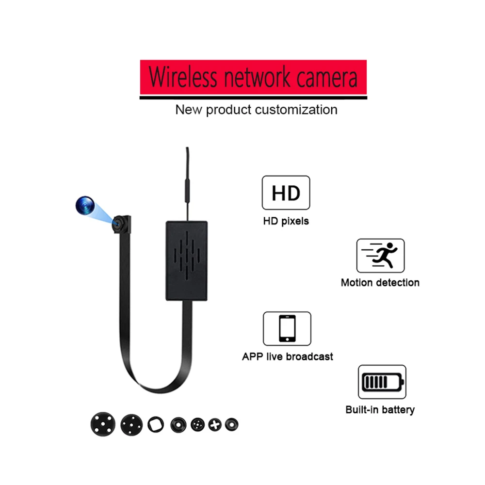 

Small WiFi mini camera HD plug-in SD card 1080P home conference DV camera with motion detection built-in microphone