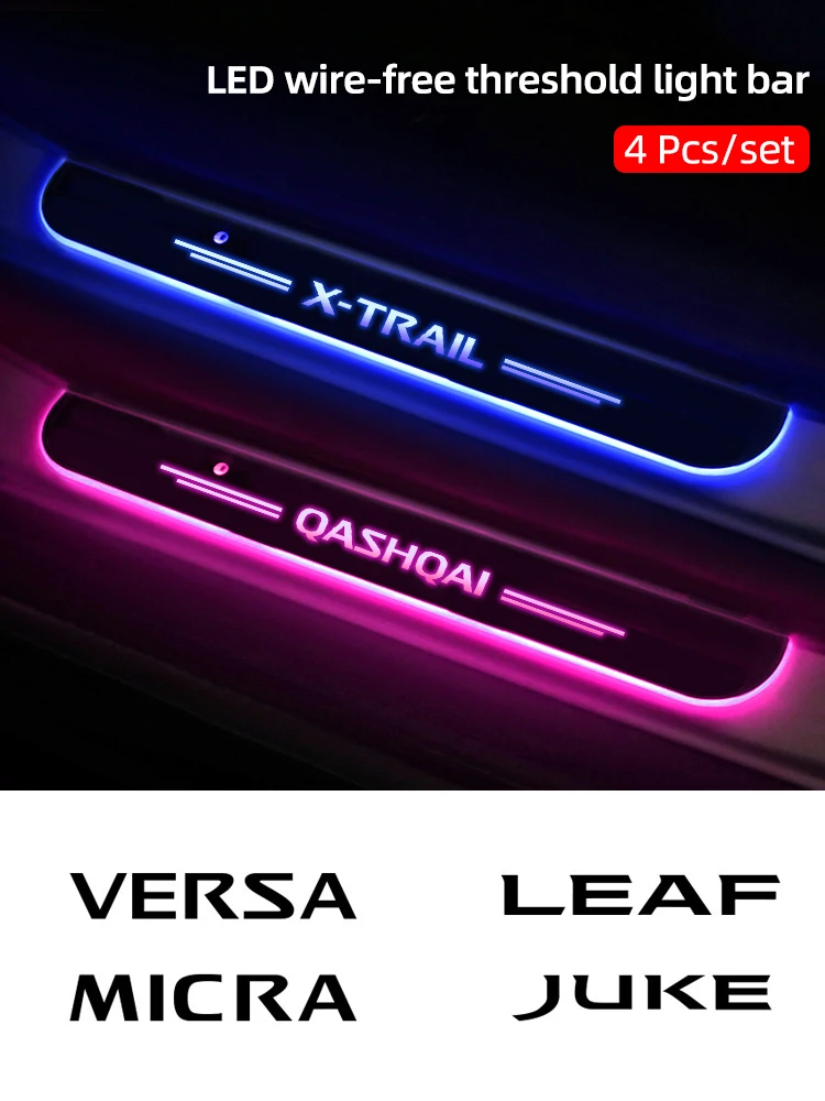 

Custom Wireless LED Car Door Sill Lights for Nissan Qashqai Juke Micra Leaf X-Trail Patrol Sentra Altima Tiida Rogue Teana