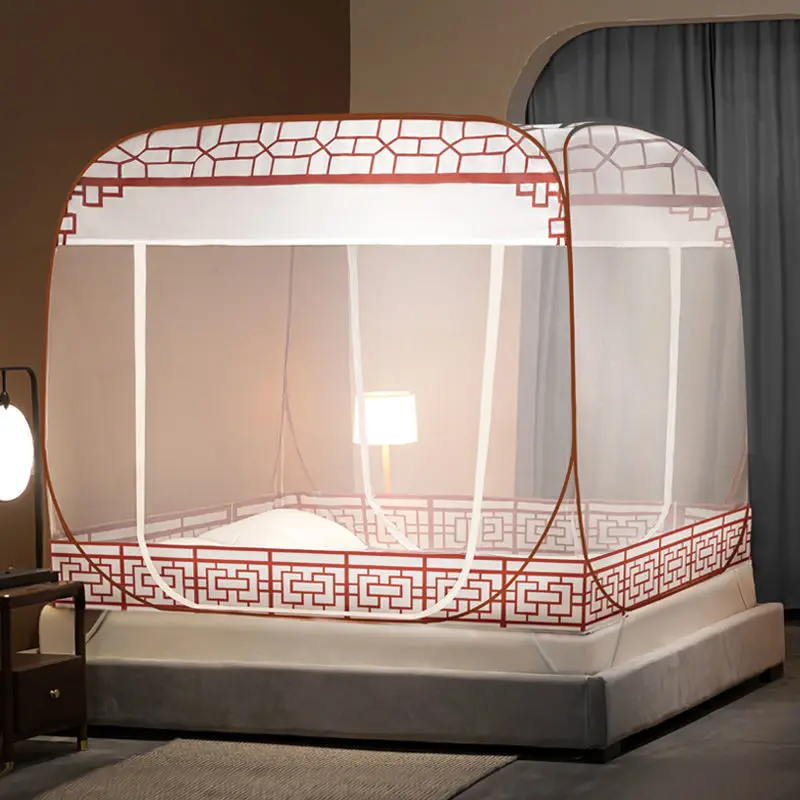 

Free Install Home Full Bottom Anti-fall Yurt Summer Mosquito Net 1.5m 1.8m Double Bed Single 1.0m Dormitory Zipper Mosquito Net