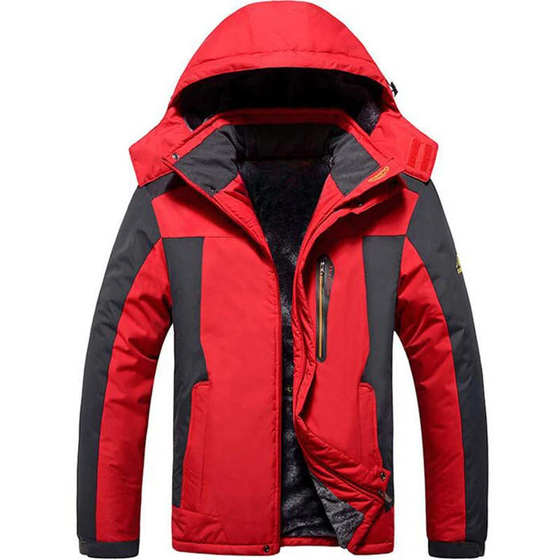 Мужские термопарки размера плюс 9XL зимние куртки водонепроницаемое пальто