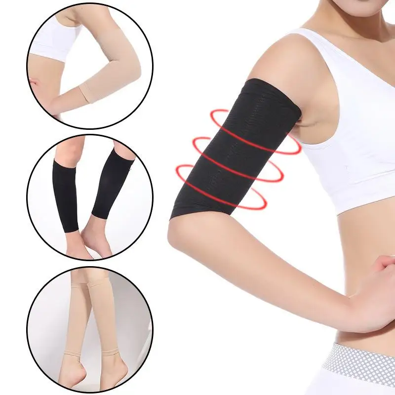 

2pcs Removable Arm Sleeves Women Weight Loss Thin Arm Fat Slimmer Wrap Elasticity Belt Hand Cover Massage Arms Sleeve Leggings