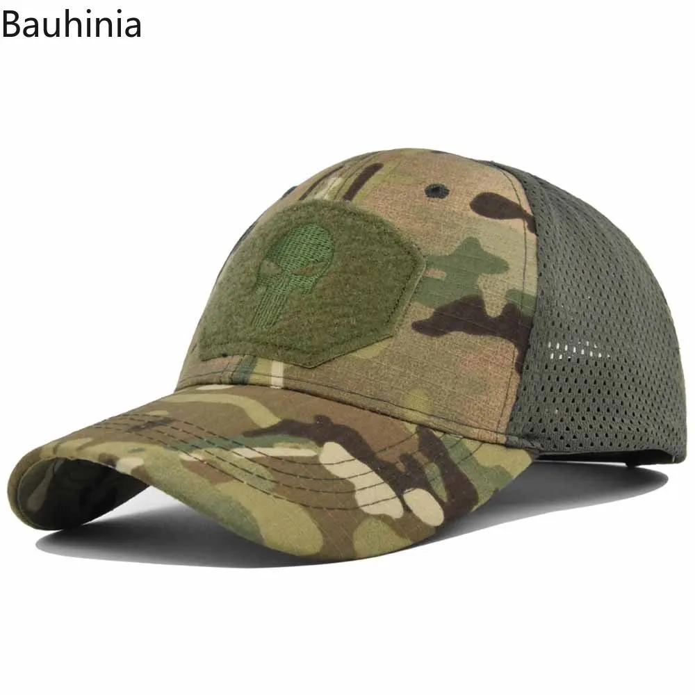 Bauhinia NEW 2022 Baseball Cap For Men Women Cotton Camouflage Military Army Cap Outdoor Mesh Trucker Hat Sports Cycling Hat