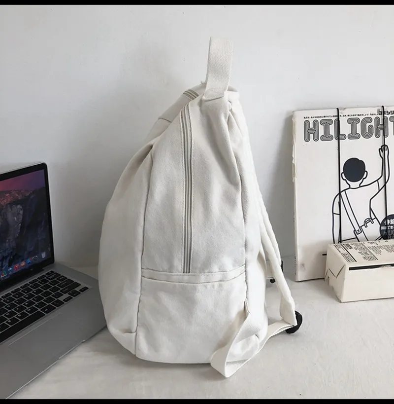 New Simple Casual Shoulder Bag Retro Large Capacity Canvas Bag High School Students Travel Backpack Laptop Students Schoolbag