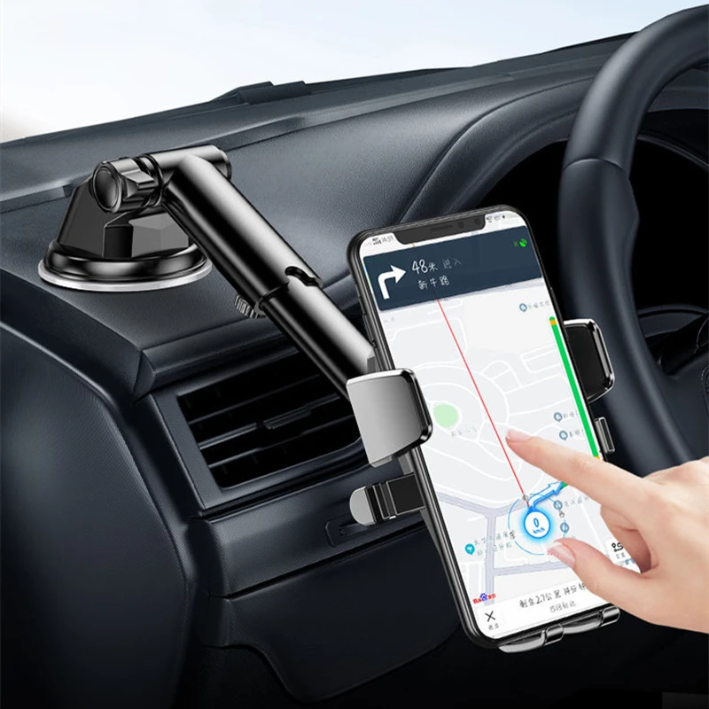 

360° Sucker Car Phone Holder Mount Stand Mobile Cell Support For iPhone 13 12 11 Pro Xiaomi Huawei Samsung Adjustable Car Holder
