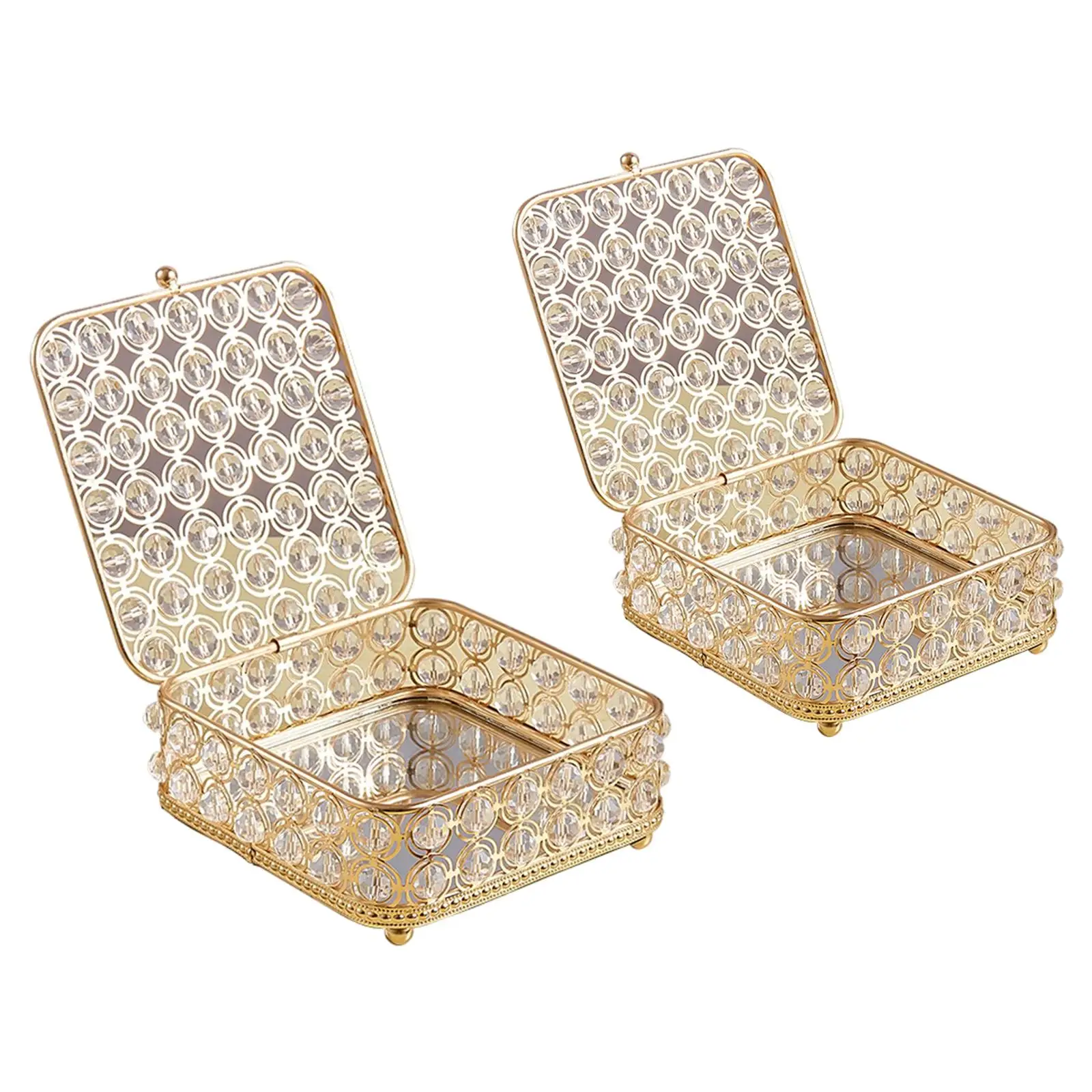 

Vintage Style Crystal Jewelry Box Storage Organizer Treasure Keepsake Box