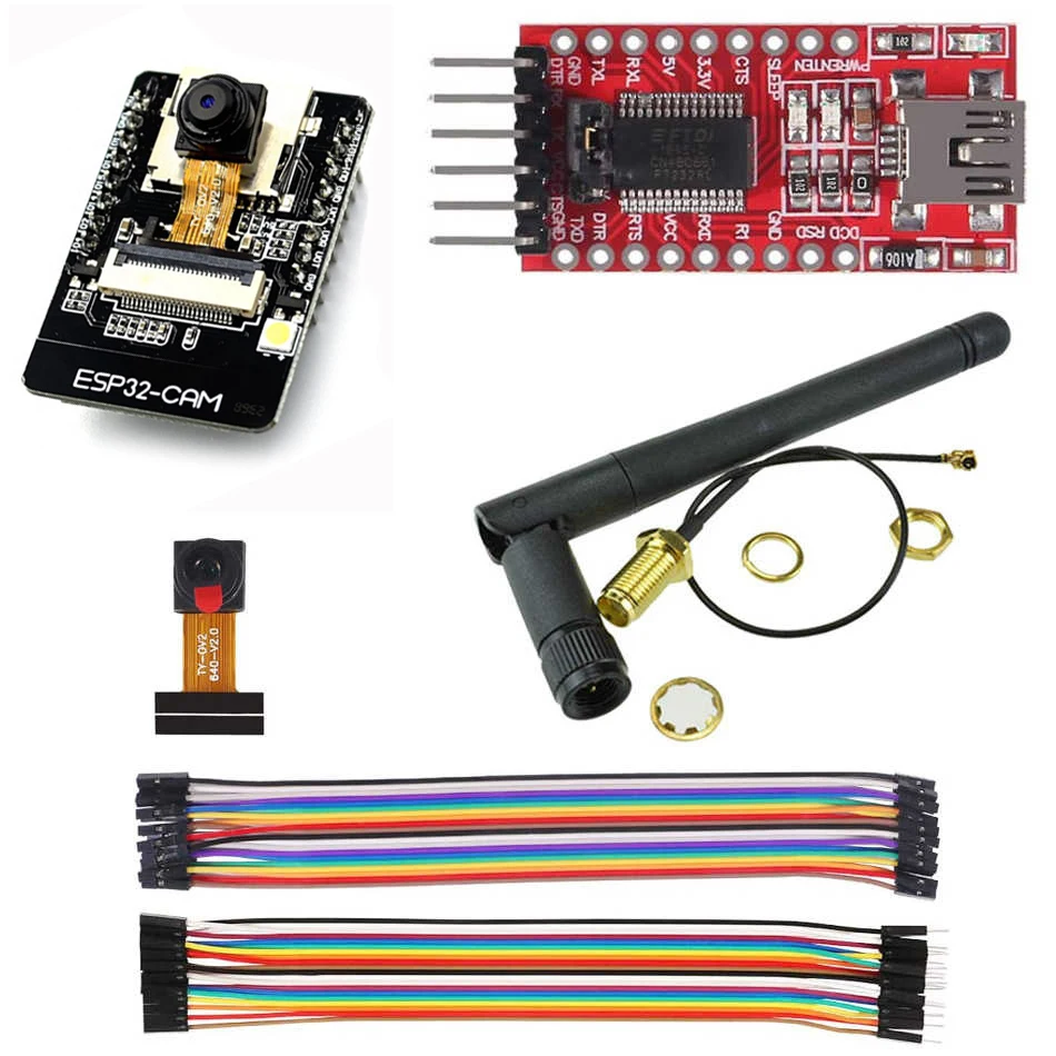 ESP32-CAM плата разработки Wi-Fi + FT232RL FTDI джампер для камеры Arduino Raspberry Pi ESP32 с антенной 2 4G