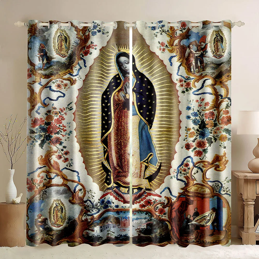 Плотные шторы Девы Марии Богоматери Гваделупской Мексиканская Святая Дева Мария