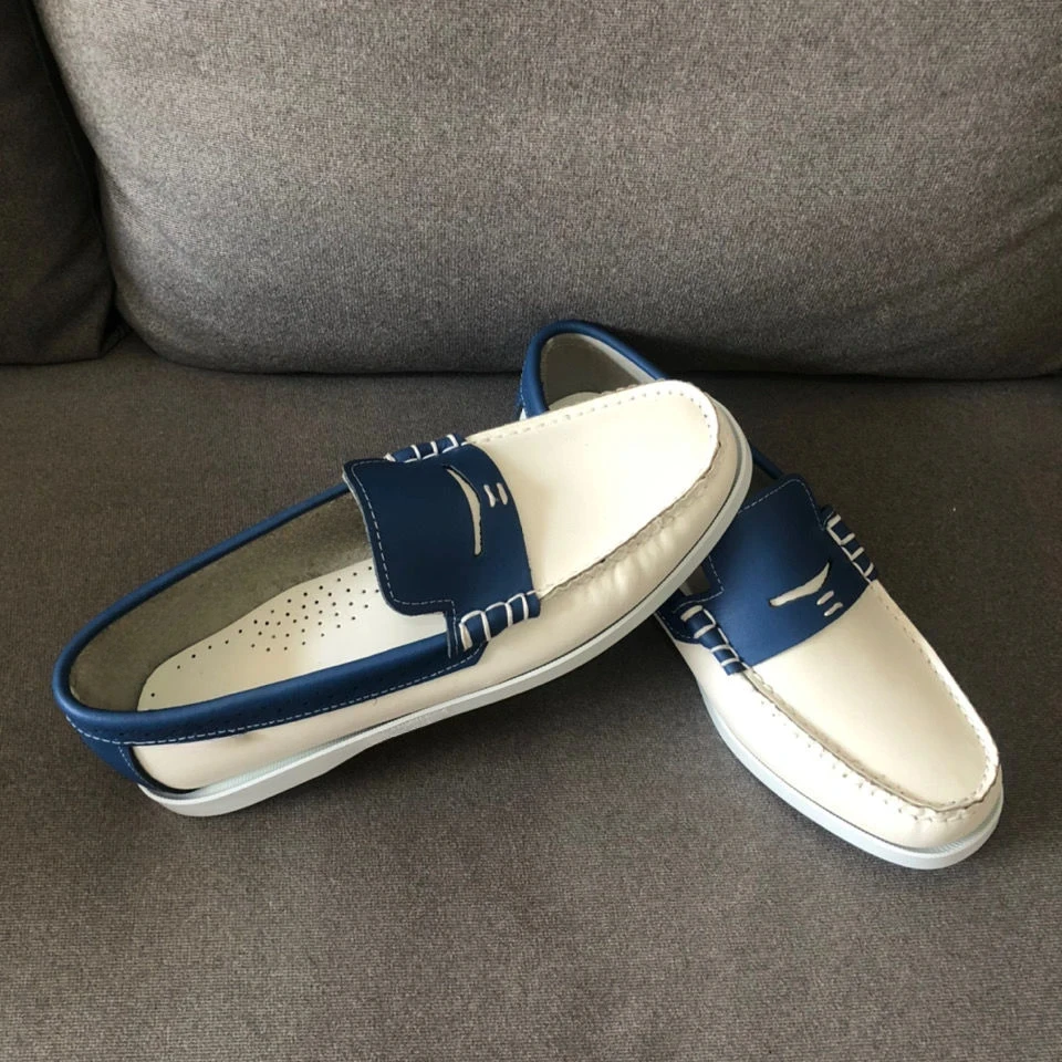 Мокасины для мужчин обувь вождения из натуральной кожи ретро-лодочки ручной