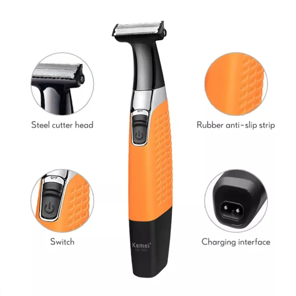 Профессиональная Бритва для мужчин Kemei перезаряжаемая машинка стрижки бороды