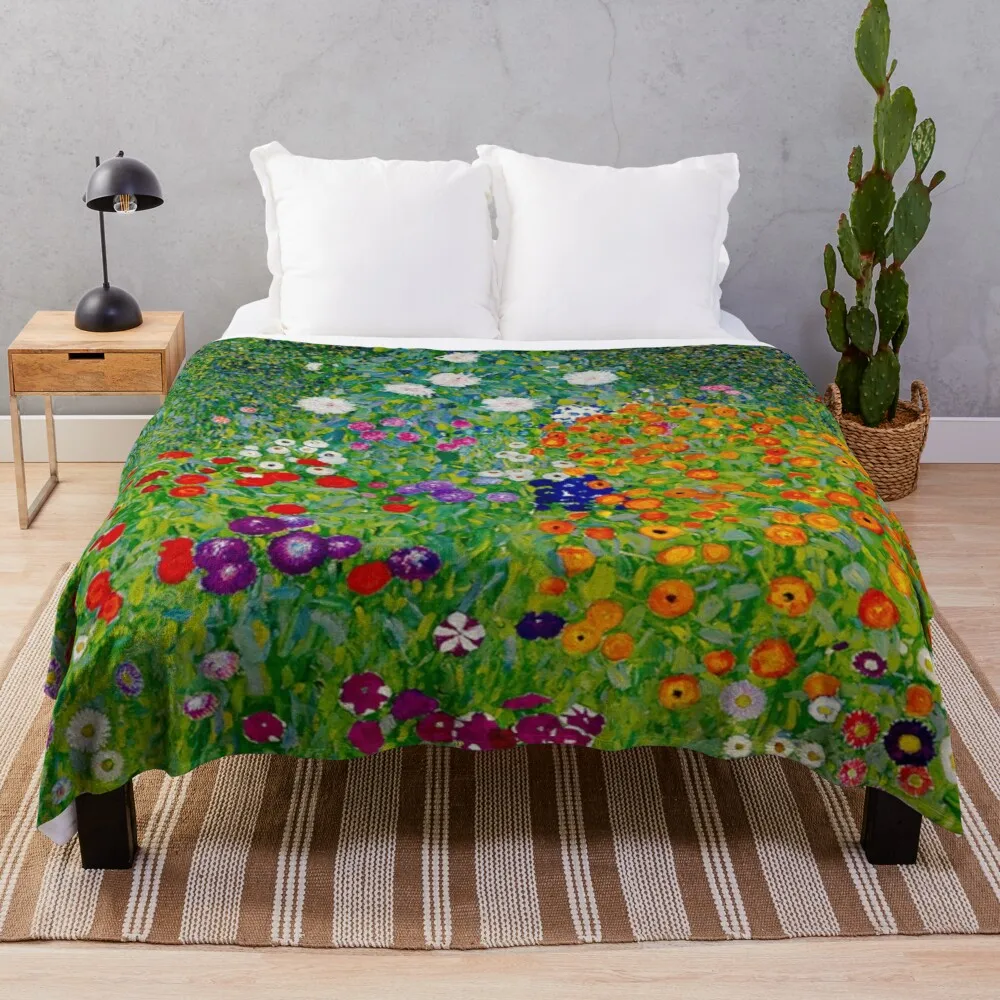 

Flower Garden/ Blumengarten - Gustav Klimt Art Nouveau Throw Blanket