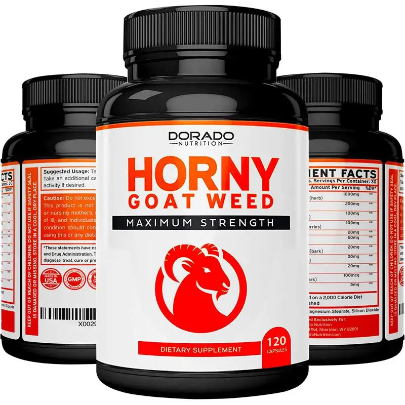 

Horny Goat Grass Capsules - Supports Male Performance Enhancement, Energy & Stamina Supplement, Promotes Overall Health