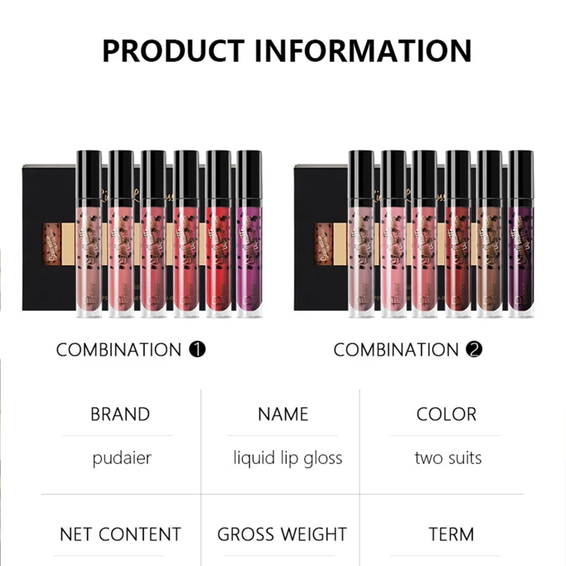 

Waterproof One Step Liquid Lipstick Makeup Pigment Velvety Nude Lip Stain Gift