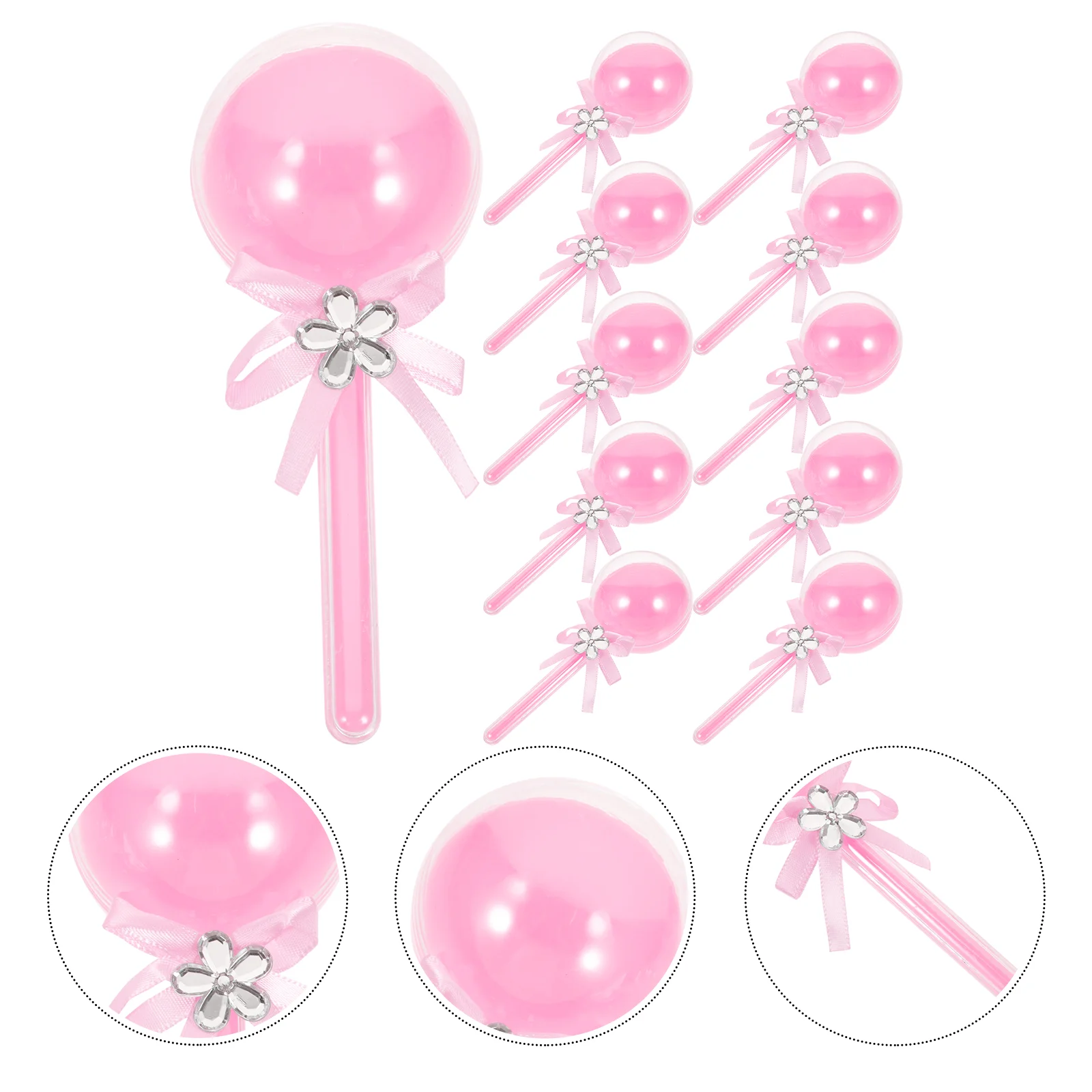 

12 Pcs Fairy Stick Candy Box Plastic Containers Clear Festival Presents Case Wedding Polyester Bride