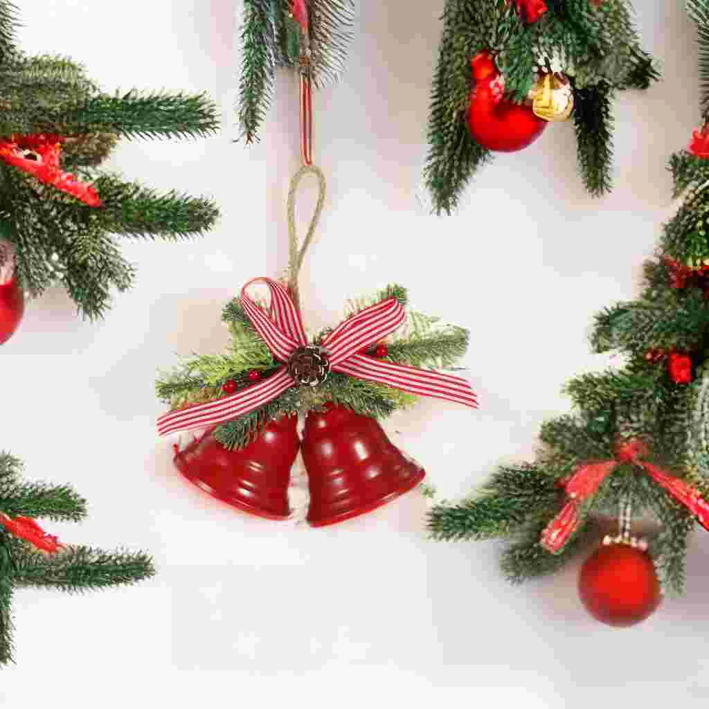 Рождественские двойные колокольчики DIY подвесные подвески елка праздничный