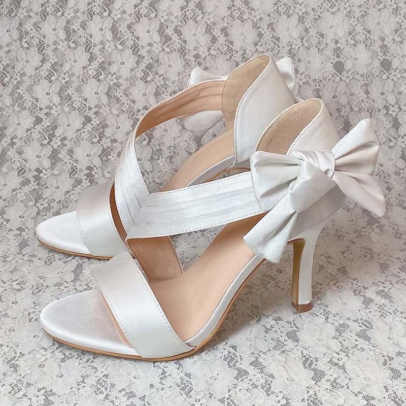 

Wedopus Off white Sandals Women 2022 High Heel Female Bride Footwear 9CM