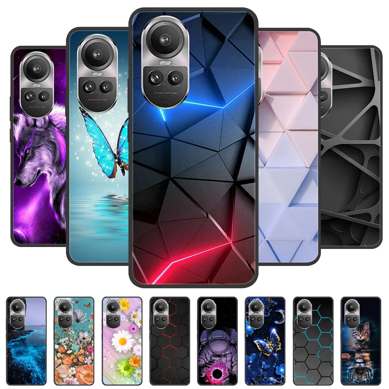 Чехол для телефона Oppo Reno 10 Pro 5G CPH2525 черный силиконовый мягкий чехол CPH2531 задняя