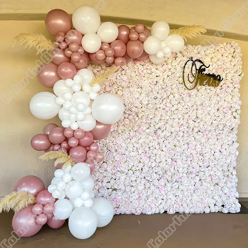 

Retro Pink Latex Balloon Kits Happy Birthday Party Wedding Backdrop Event Celebration Arch Kits Baby Show Anniversary Decoration