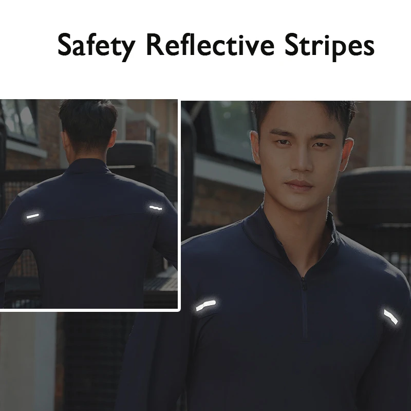 Быстросохнущая футболка для фитнеса с воротником-стойкой мужская спортивная