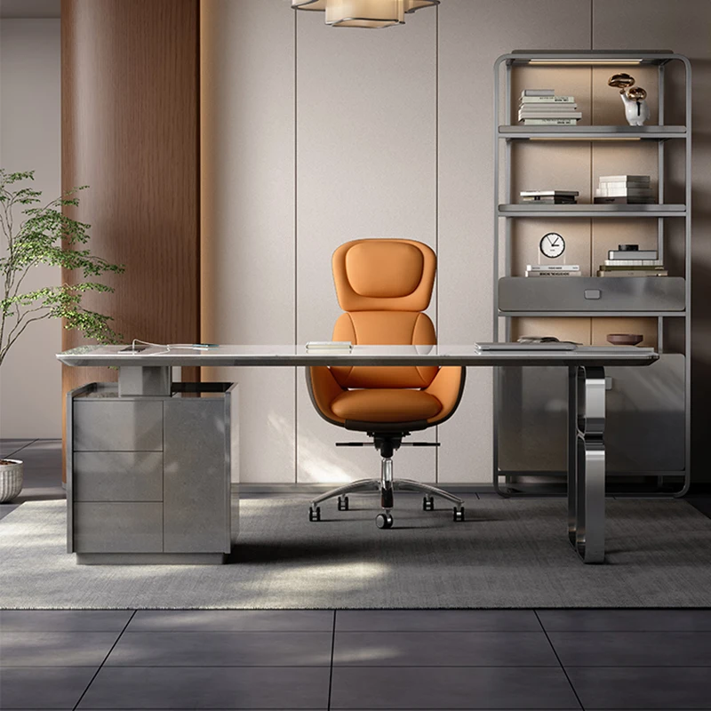 

Итальянские креативные настольные столы, Минималистичная директорская студия, большое хранилище, офисный стол, столешница, офисная мебель