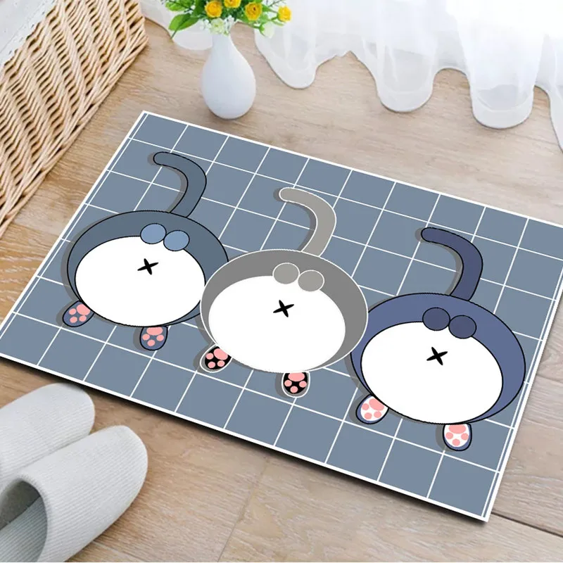 

Living Room Absorbent Bath Mats Bathroom Non Slip Kitchen Toilet Carpet Hallway Floor Drying Felpudo Home Supplies OA50DS