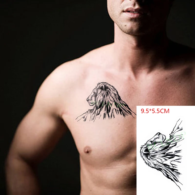 

waterproof Temporary Tattoo Sticker Ferocious lion The body art Flash Tatoo Fake Tatto for Woman Men