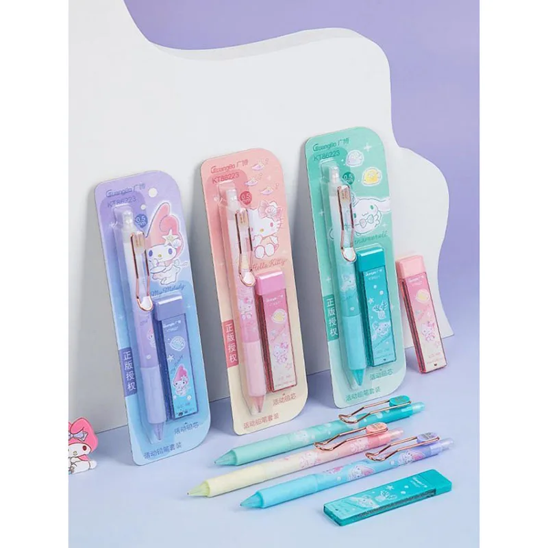 

Механический карандаш 2022 Sanrios аниме, 0,5 мм, черные свинцовые стержни, для письма