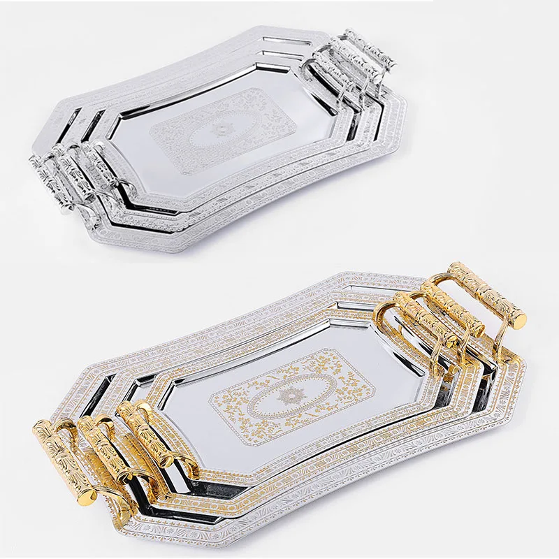 

Поднос из нержавеющей стали в скандинавском стиле с ручкой из смолы