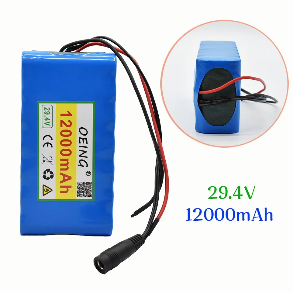 

NEW 7S2P 18650 Li-ion Rechargeable Battery Pack 29.4v 12000mAh Electric Bicycle Moped Balancing Scooter+ 29.4V 2A Charger SKU