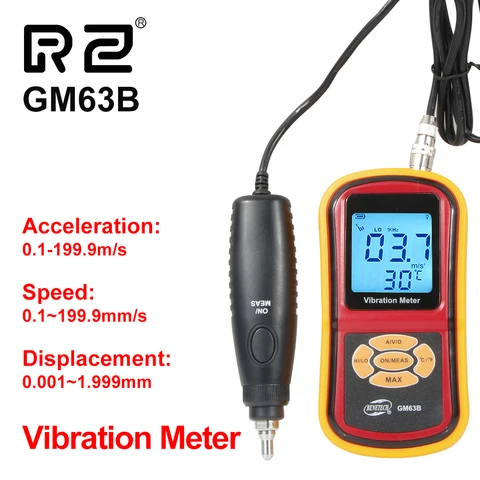 Измеритель вибрации GM63B визуально отображает значение измерения и состояние