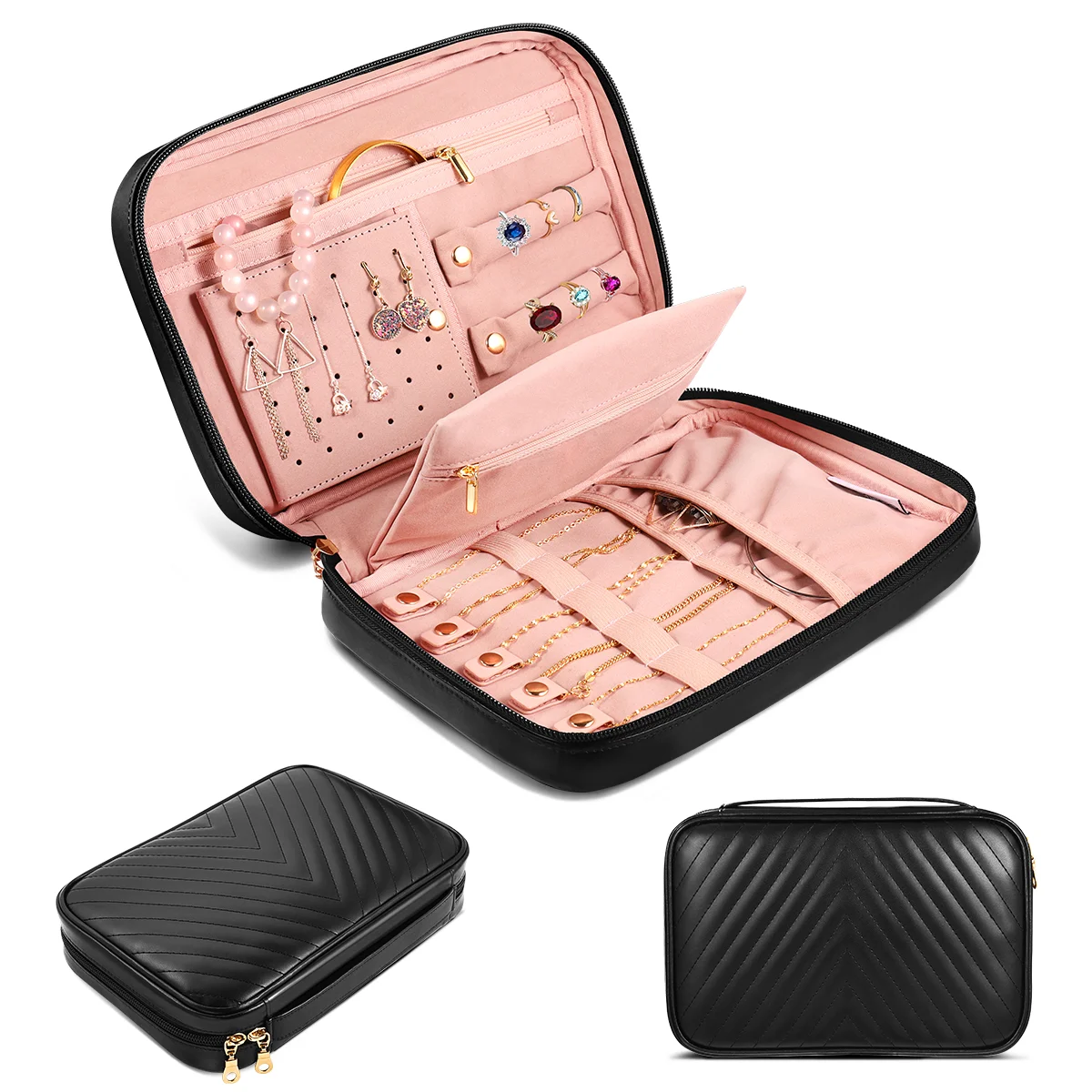 Jewelry Organizer Travel Box Boxes Necklace Case Smallwomen Jewlery Holder 