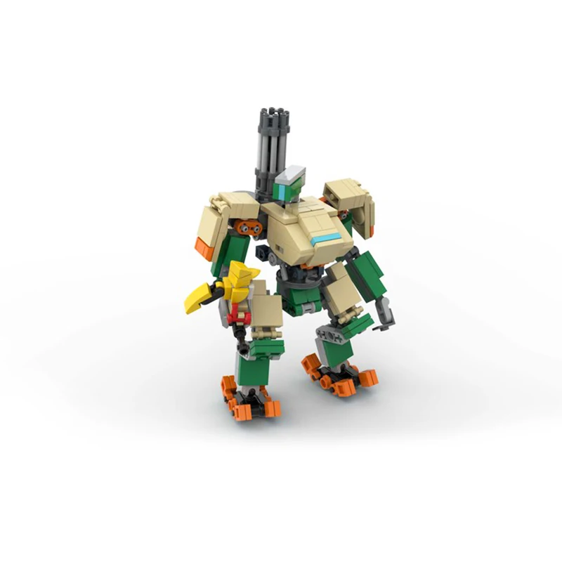 MOC Creation Bastion Gatling Machine Destroyer Arms Idea Game Vanguard Morphing Robot Building Blocks Kit Toys For Children Gift