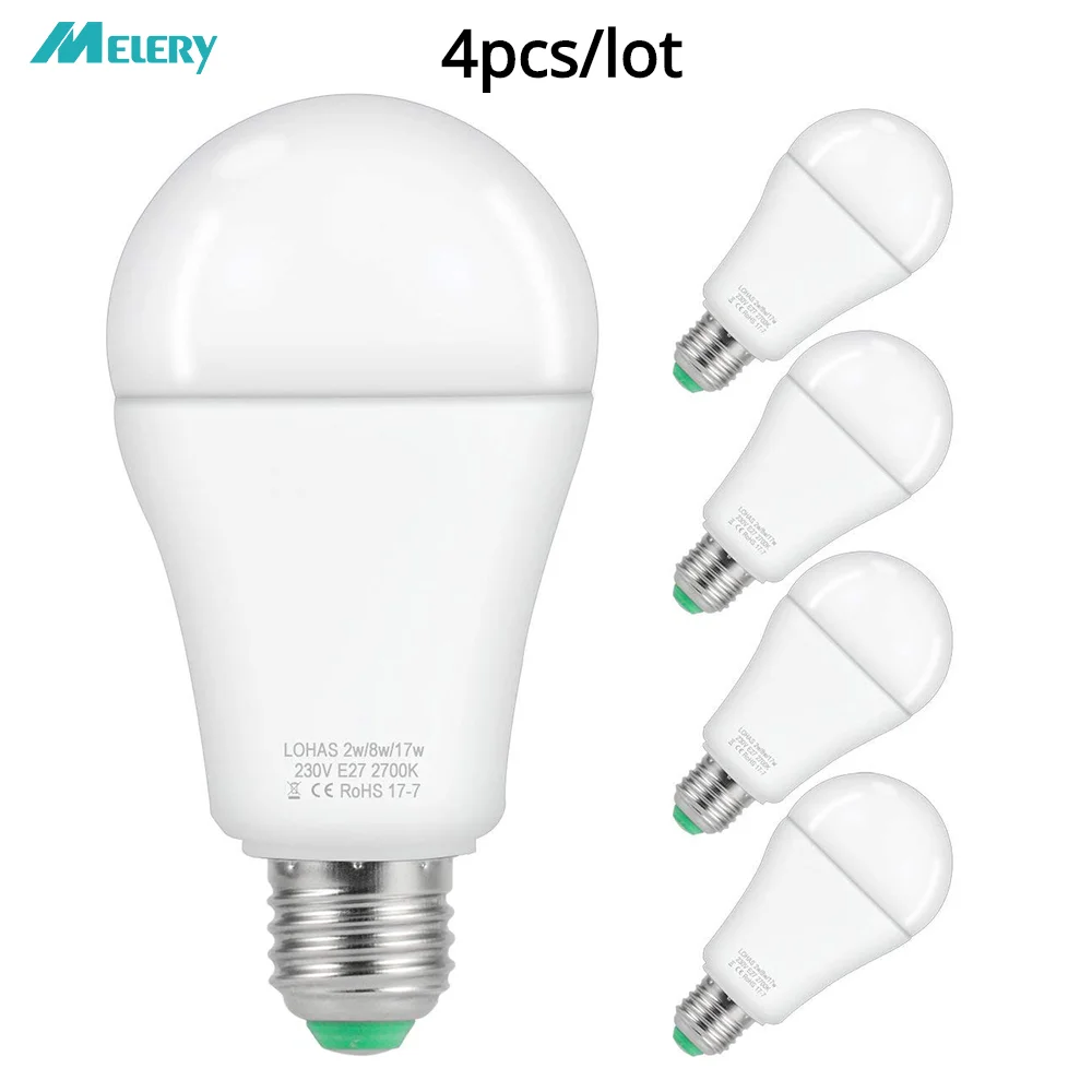 E26 диммисветодиодный светильник пы 25 Вт/60 Вт/150 Вт эквивалентный теплый белый 2700K винт Эдисона 2 Вт/8 Вт/17 Вт вход 3 в 1 переключатель сцены 4 упаковки