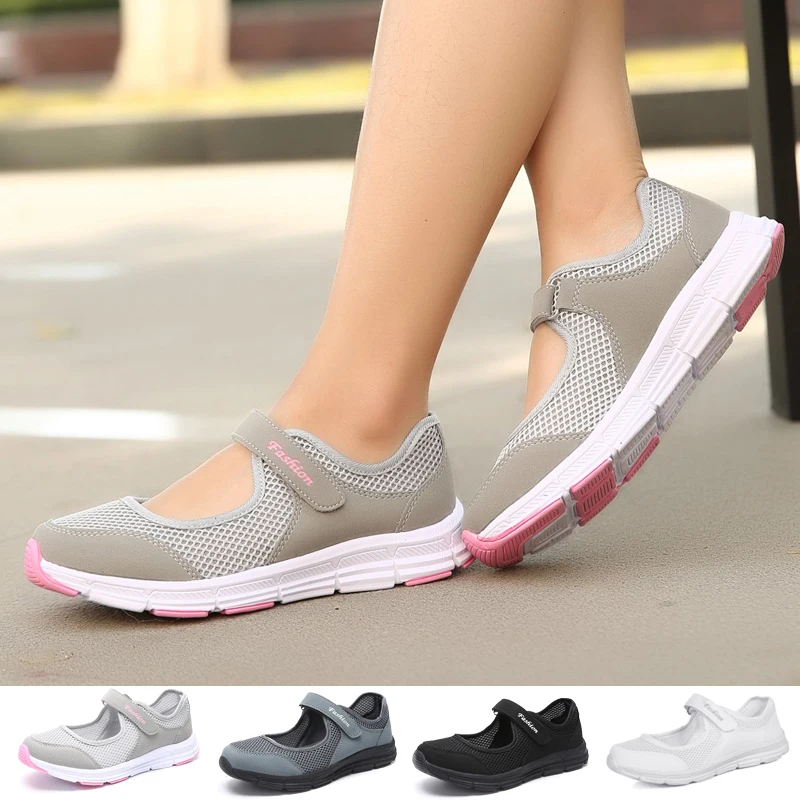VIP Womens Walking Shoes Outdoor Fashion Breathable Casual Shoes Ladies Comfortable Soft Sole Lightweight Sneakers35-42