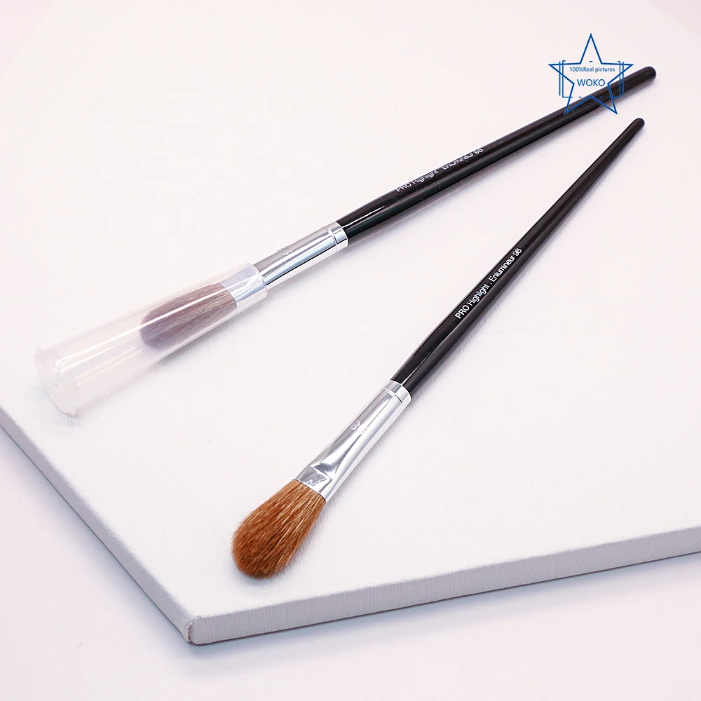 

S98 Goat Hair Highlighter Brush Small Eyeshadow Highlighter Makeup Brush Profesional Eye Nose Contour Highlighter Make Up Tool