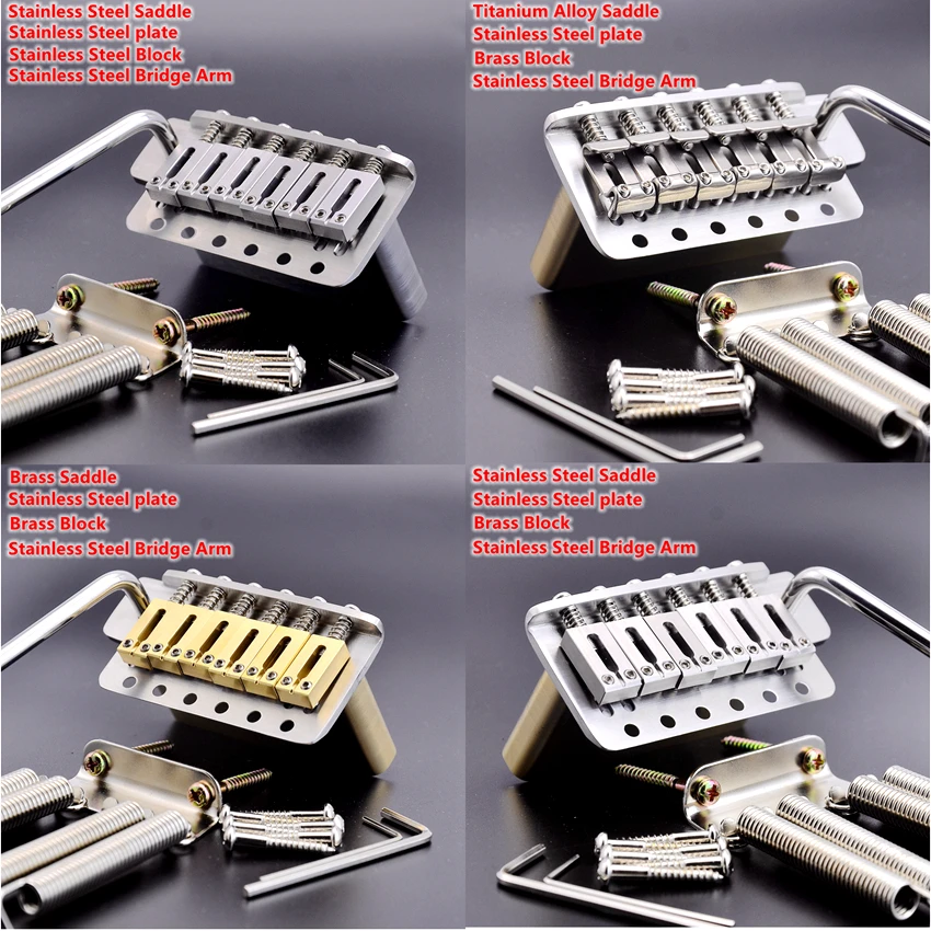 Right and Left Hand 6 Point 510Style Tremolo System Bridge with10.5mm Stainless Steel / Brass/ Titanium Alloy Saddle and Block