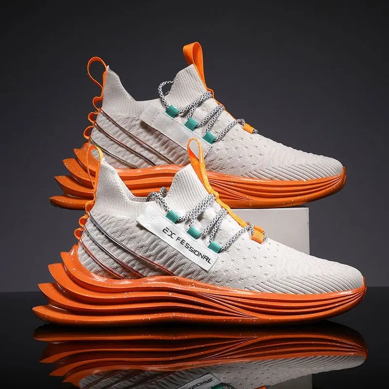 

2022 Spring Man Shoes Sneakers Lace Up Mixed Colors Round Toe Fashion Novelty Low Heel Air mesh Breathable Platform