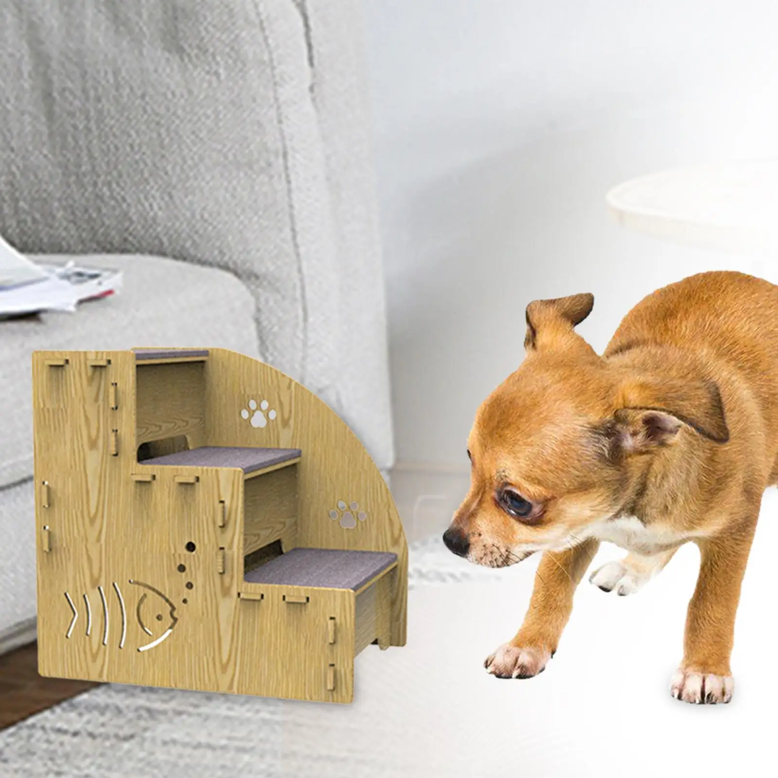 

Dog Ramp Anti Slip Platform Detachable Dog Stairs Steps Wooden Cat Ramp Pet Ladder for Car Couch Sofa Bed Small Large Medium Dog