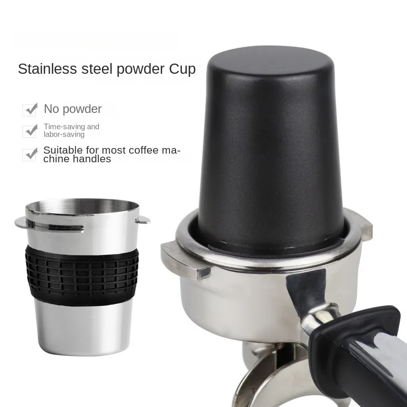 

Coffee Powder Cup 58mm Universal Italian Coffee Machine Handle Stainless Steel Powder Receiver Mini Coffee Powder Cup