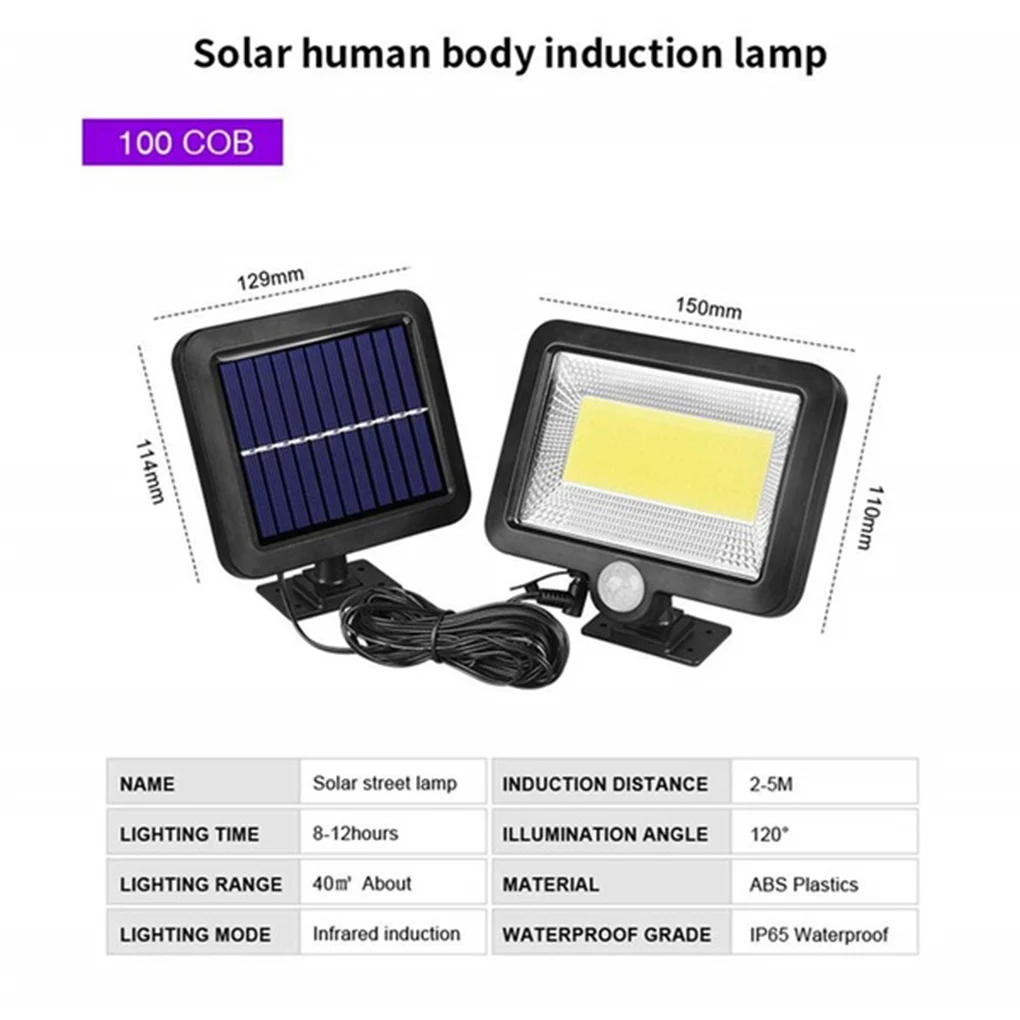 

100 LED Wall Light Solar Powered Floodlight Spotlight Outdoor Garden Motion Sensor Street Lamp