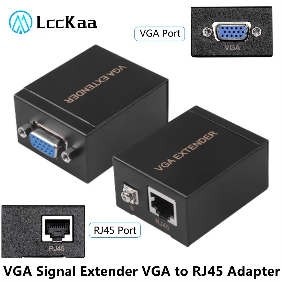 Расширитель сигнала VGA на RJ45, 60 м, Cat5e/6 Lan Ethernet 1080P