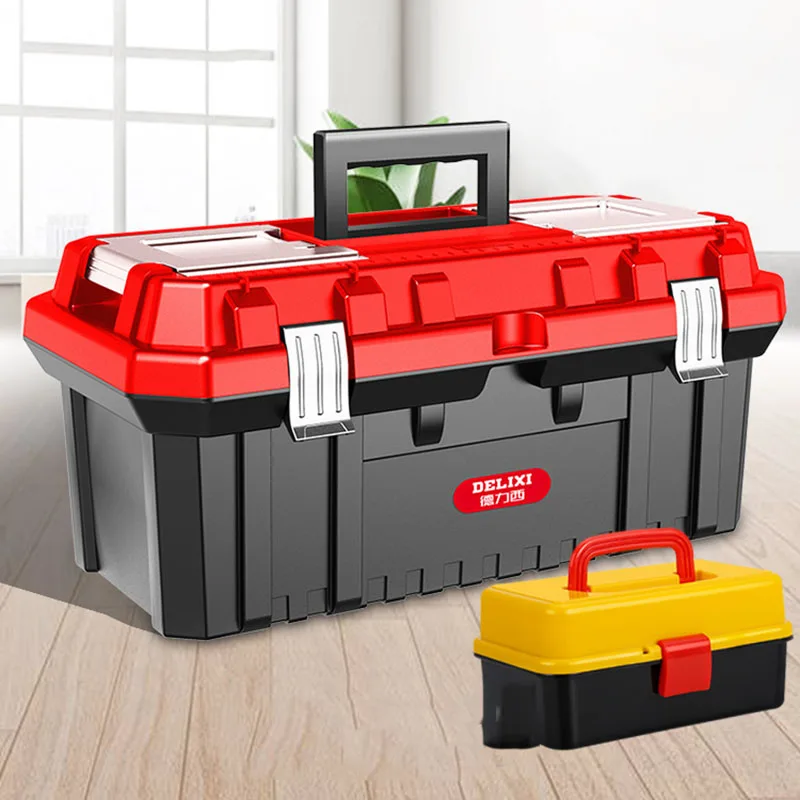 Large-capacity Tools Box Shockproof Electrician Portable Waterproof Safety Case Rigid Plastic Parts Organizer Empty Toolbox