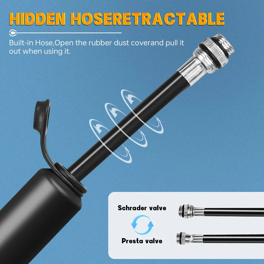 PHMAX Мини-насос из алюминиевого сплава высокого давления велосипедный