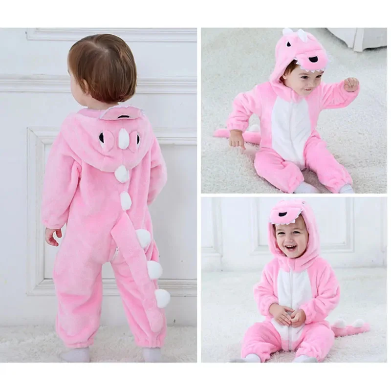 Family Kigurumi Pajamas Pink Dinosaur Animal Onesie Cosplay Costume Pajamas For Babies Kids and Adults