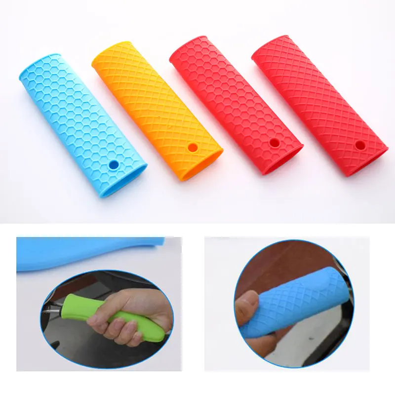 

1Pcs Silicone Hot Handle Holder Potholder Saucepan Holder Sleeve Cookware Parts Kitchen Tools Cast Iron Skillets Pans Grip Cover