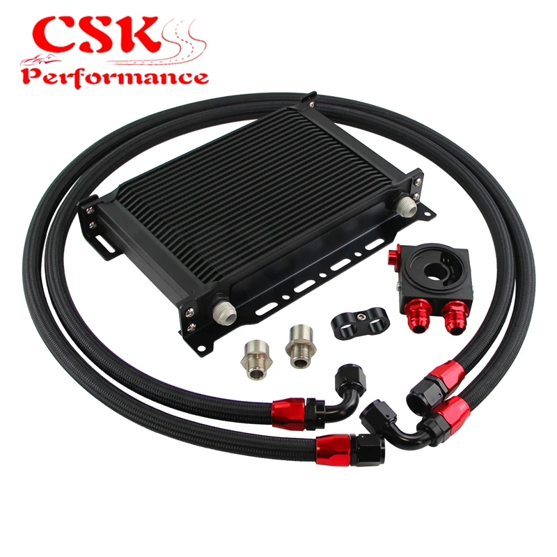 

Термостатический 25 ряд 10 AN масляный радиатор двигателя, монтажный комплект для автомобиля/грузовика 3/14-16 UNF M12X1.5 с резьбой