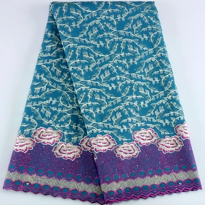 Новейшая оригинальная хлопчатобумажная кружевная ткань 2023 5 ярдов вышивка