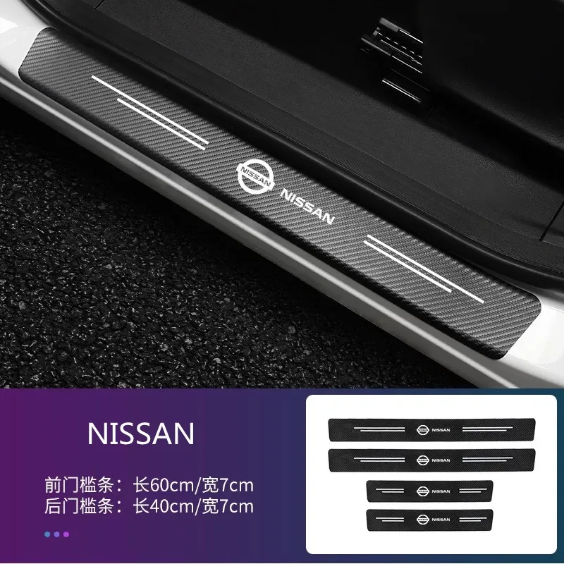 

Защитные наклейки на порог из углеродного волокна для nissan qashqai j11 j10 juke tiida leaf versa x trail t32 t31 аксессуары