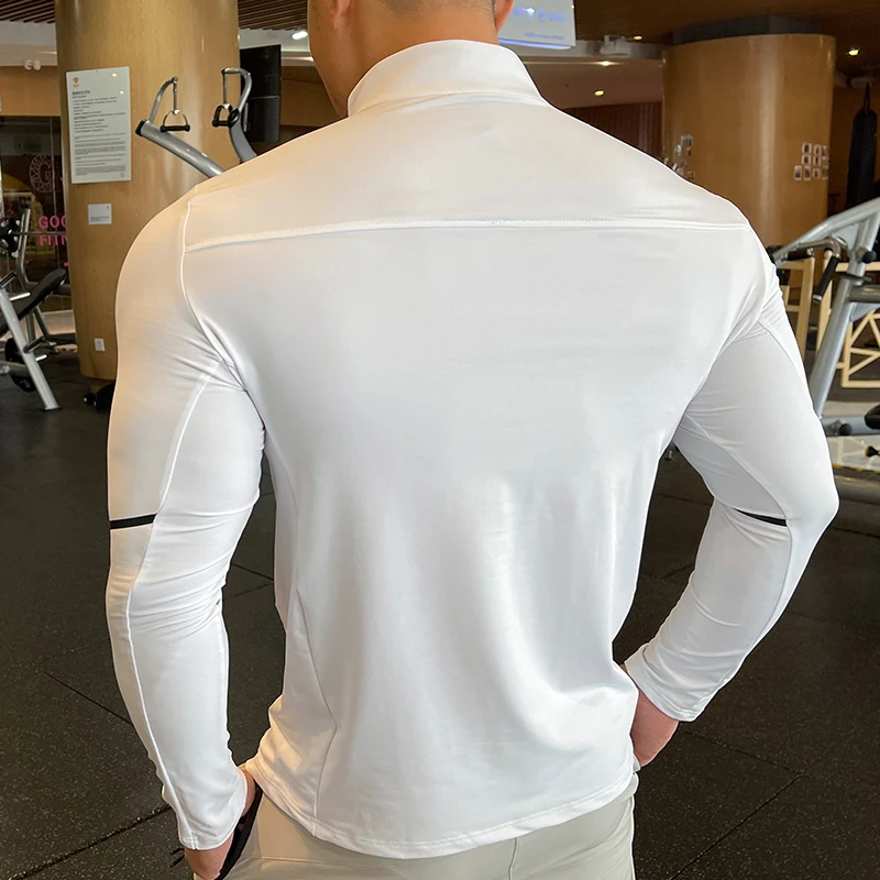 Quick Dry Men Running Long Sleeve T-shirt Fitness Sports Top Gym Training Shirt Breathable Jogging Casual Basketball Sportswear